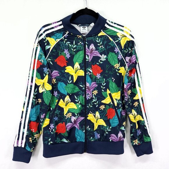 Adidas Blossom Of Life Full Zip Track Jacket Size Small Floral Graphic - Picture 1 of 10